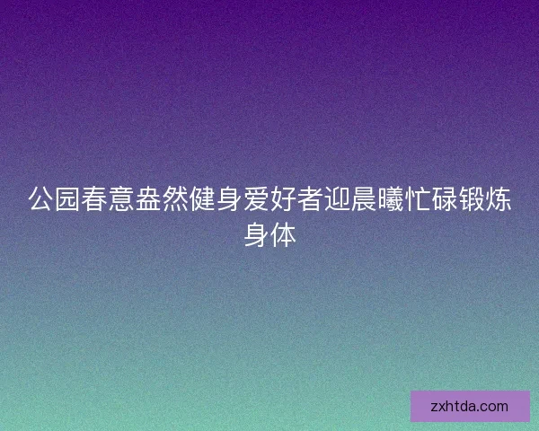 公园春意盎然健身爱好者迎晨曦忙碌锻炼身体